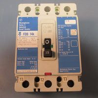Westinghouse FDB3015L FDB15K 15A Circuit Breaker 3 Pole, Style 6638C31G84 Used
