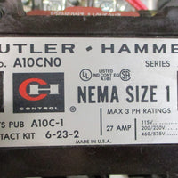 Cutler Hammer A10CN0 Motor Starter w/ Allen Bradley 800TJ2 & Enclosure