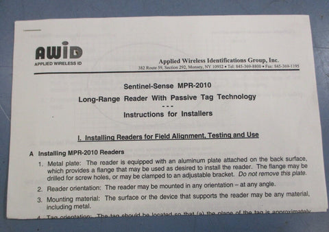 AWiD Applied Wireless ID MPR-2010A RFID UHF Desktop Reader