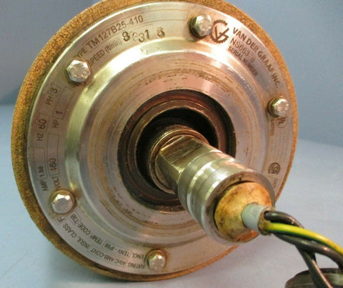Van Der Graaf 1hp Drum Motor: TM127B25410, 3ph, 60hz, NS66378