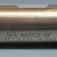 Brubaker HSSCO 3/4 Acculead 4.081 4 Flute Pro CNC Resharpened End Mill