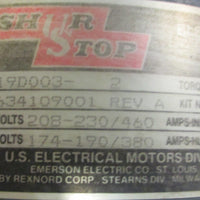 US Motors U3E2D Electric Brake Motor AD81A Shur Stop 105634109001 Rev A 958193