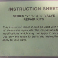 Versa Valves V4532 Pneumatic Valve Repair Kit Series V