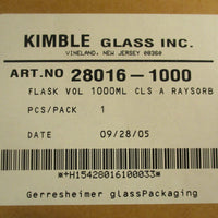 Kimble Kimax 280161000 Volumetric Flask RaySorb Red 1000ML Class A