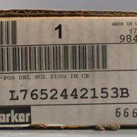 Parker L7652442153B Solenoid Valve 1/4 3Pos Dbl Sol Plug In CE Factory Sealed