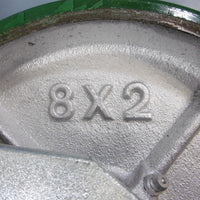 New Albion Alathane 8 X 2" Wheel Non Swivel Fixed Position Poly Cast Iron Silver