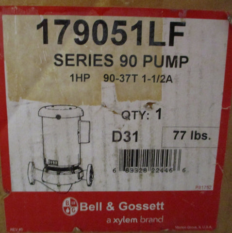 Bell & Gossett 179051LF Series 90 Centrifugal Pump 9037T 1HP 11/2A Size 37T
