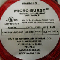 North American Signal Company LEDFLRV350P-ACR LED Warning Light Red 85-250V