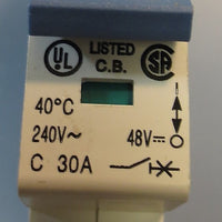 Allen Bradley 1489-A1C3000 Ser. A 30 Amp Circuit Breaker 240VAC 48 VDC