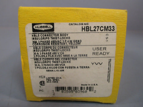 HUBBELL CONNECTOR BODYTWIST LOCK HBL27CM33