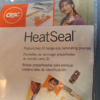 Lot 17 GBC HeatSeal 5 Mil 25 Pack (425) Badge Sized Laminated Pouch w/ Clips
