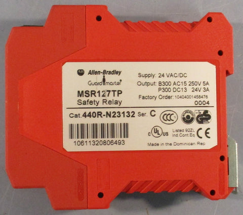 Allen Bradley 440RN23132 Safety Relay MSR127TP Ser C 24 VAC/DC