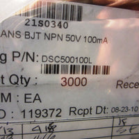 Panasonic DSC500100L Small Signal Transistors, 100mA, 50V, NPN, SMINI3, 416 pcs