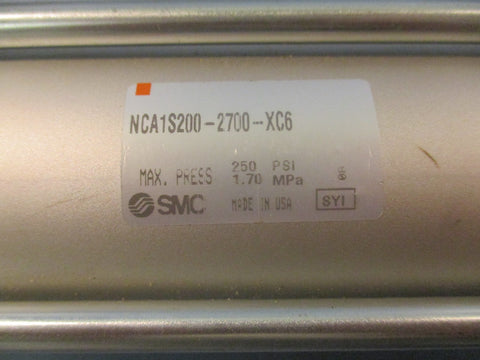SMC NCA1S200-2700-XC6 Tie Rod Cylinder 27" Stroke 2" Bore 250 PSI