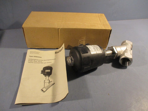 Burkert 2000 Pneumatic Valve Pilot 1.9-10bar Pmed 16 bar 2-Way Solenoid 0011370