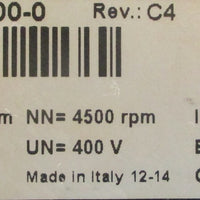 B&R Emerson 8LSA25.D4045D0000 Rev. C4 Servo Motor 4500rpm 400V 9mm Shaft Dia.