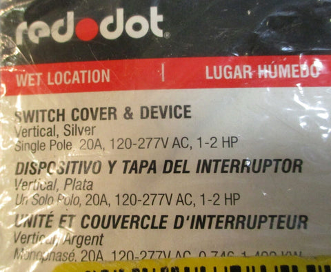 Red Dot CCT-1-20 Single Pole Switch Cover & Device 20A 120-277VAC 1-2HP Lot of 2