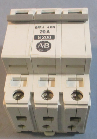 Allen Bradley 1492CB3 Ser B G200 Circuit Breaker 20A 480VAC 65VDC