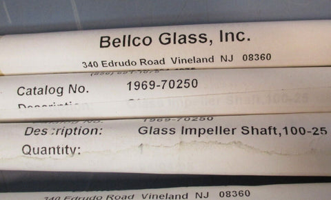 Lot of 5 Bellco Glass 1969-70250 Glass Impeller Shaft 100-25 PROD007915