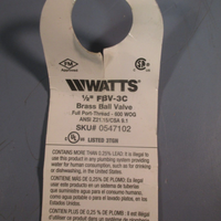 Lot of (2) Watts 1/2" Brass Ball Valve FBV3C Sku# 0547102