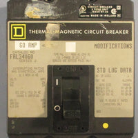 Square D FAL34060 Thermal-Magnetic Circuit Breaker 60 Amp 480VAC 250VDC Series 2