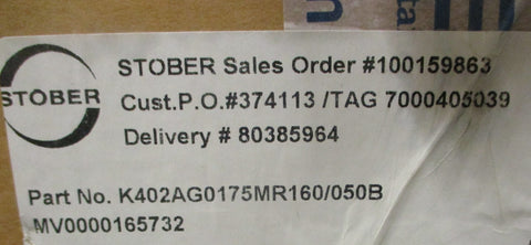 Stober K402AG0175MR160/050B Gear Reducer 101 Output RPM 5.73HP Input 1-1/2" Bore