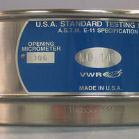 VWR 57334476 #140 U.S Standard Testing Sieve 8" Dia 0.071 Wire Dia Full Height