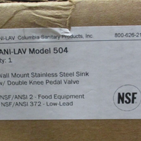 SaniLav 504 Hands Free Stainless Steel Sink w/ Double Knee Pedal 16 x 16 x 10"