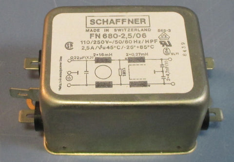 Schaffner FN 6802,5/06 EMI Power Line Filter 2,5A NOS