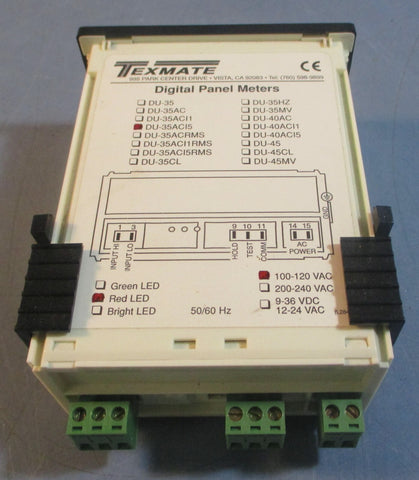 Texmate DU35AC15 Digital Panel Meter 100120VAC Red LED 50/60Hz