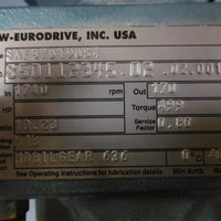 SewEurodrive 1.5HP Electric Motor DFT90S4 + Gear Reducer SAF37DT90S4 10.23:1