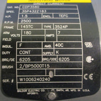 Baldor Reliance CDP3580 DC Industrial Motor 35P432Z183 1.5HP 2500RPM 7/8" Shaft