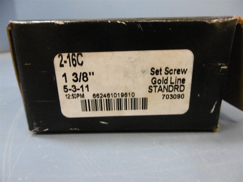 New Sealmaster 2-16C 1-3/8" Ball Bearing Insert Gold Line Set Screw