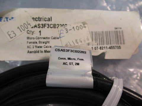 EATON/CUTLER HAMMER MICROCONNECTOR CORDSET CSAS3F3CB2202