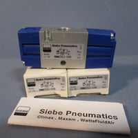 LOT OF (2) SIEBE PNEUMATICS DOUBLE SOLENOID VALVE MAX 10 BAR 8MMC311102