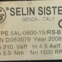 Selin Sistemi 5AL060015/RSB Servo Motor 1500RPM 19mm and 10mm Shaft Dia