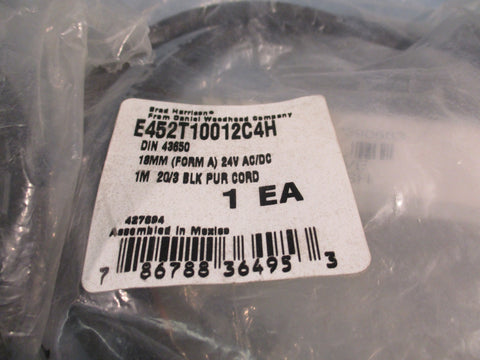 LOT OF 3 DANIEL WOODHEAD E452T10012C4H CABLE-WIRE 18MM 24V-AC/DC