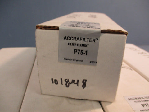 Lot of (5) Accrafilter Filter Element P75-1,  3 Micron Replacement Filter