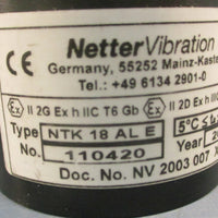 Netter Vibration NTK18AL Pneumatic Linear Vibrator NTK 18 AL 1/8" NPT