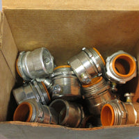 25 Crouse Hinds 1451US EMT Set Screw Type Connector 3/4" Zinc Plated Steel NIB