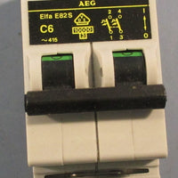 AEG Elfa E82S C6 Miniature Circuit Breaker 277/480V 2 Pole 6A E82SC6 Box of 6