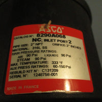 ASCO 8290A068 2" PISTON VALVE 316L SS INLET PORT 2 90 PSI