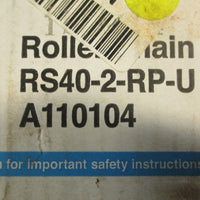 Tsubaki RS402RPU Roller Chain #40 Chain Size 10' Long 240 Links
