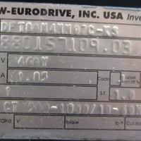 Sew Eurodrive DFT80N4MM07CK3 Gearmotor SA57/T 17/16" Bore 1HP 3PH