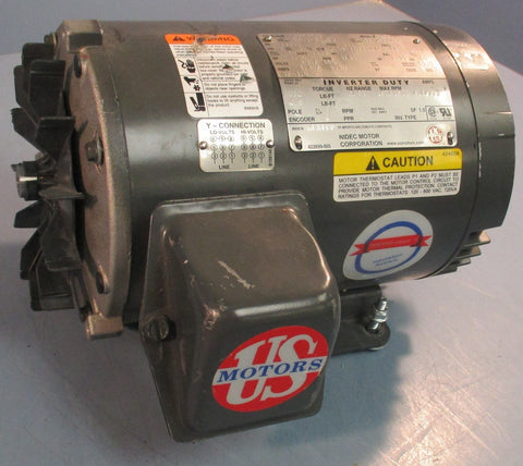 US Motors U32V2BC Inverter Duty Motor 60Hz 1800RPM 1.5hp 460V 4.4A