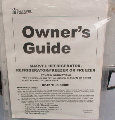 Marvel 15AF0001 Under Counter Laboratory Freezer 1.5 cu Ft Capacity 20 Deg