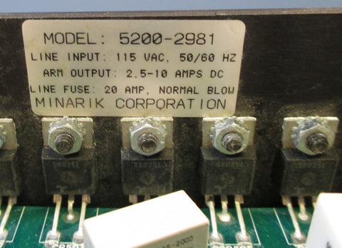 Minarik Corporation 52002981, 115 VAC Speed Control Board 50/60Hz Used
