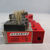 LOT OF (9) DYNAMCO D1X537 PNEUMATIC SOLENOID VALVE 2.5 WATT, 115VDC