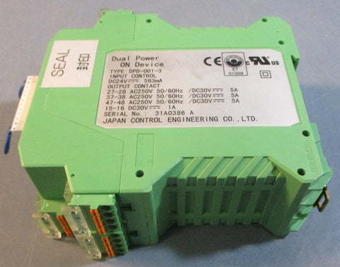 Japan Control Engineering Co. DPD0013 Dual Power On Device 250VAC/30VDC 5A