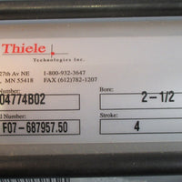 Thiele Technologies 104774B02 Pneumatic Cylinder 21/2" Bore & 4" Stroke